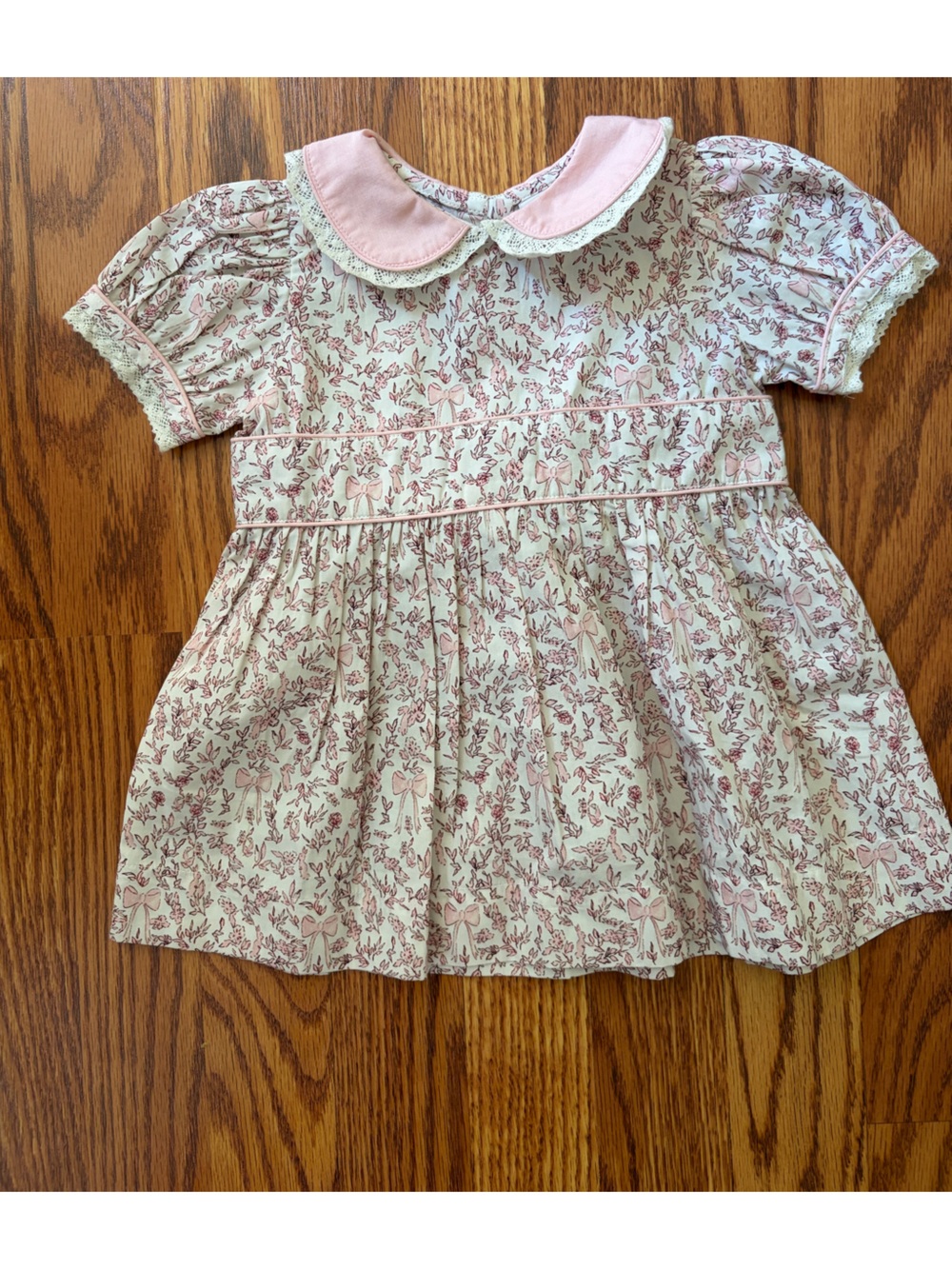 Grace and James Pink Floral Smock Dress
